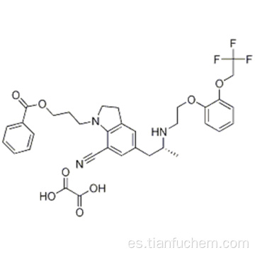 1- [3- (benzoiloxi) propil] -2,3-dihidro-5 - [(2R) -2 - [[2- [2- (2,2,2-trifluoroetoxi) fenoxi] etil] amino] propil] -1H-indol-7-carbonitrilo etanodio CAS 885340-12-5